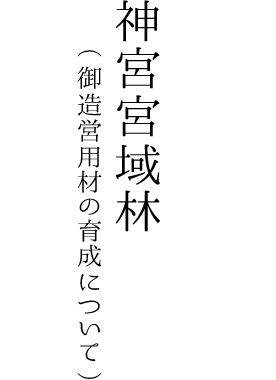 神宮宮域林 御造営用材の育成について